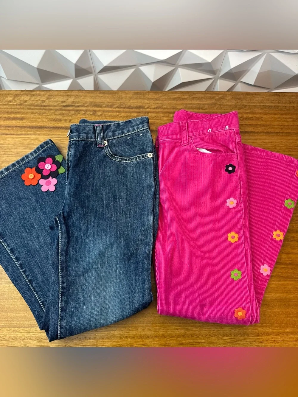 2 Jeans with Floral girl’s Size 7